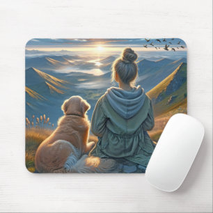 Girl and Golden Retriever Sunrise Musmatta