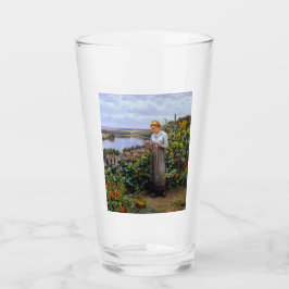 Girl and her Pet Dove (Young Woman and Bird) Glaskopp