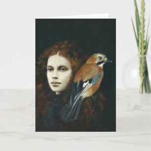 Girl and Jay Hälsning Card Kort