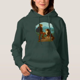 Girl and Mountain Dog Adventure Illustration T Shirt