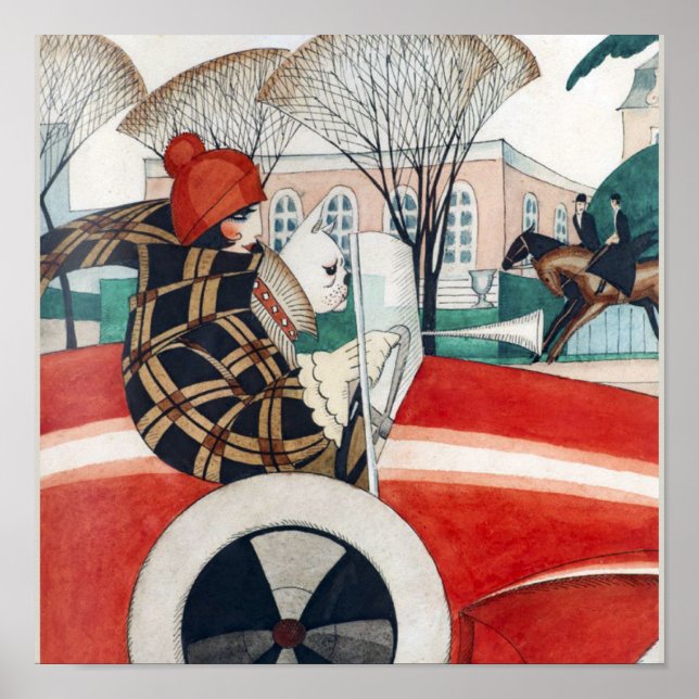 Girl and Pug in a Automobile Poster (Framsidan)