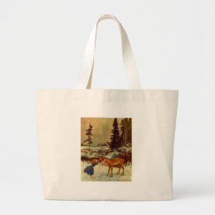 Girl and Reindeer Jumbo Tygkasse