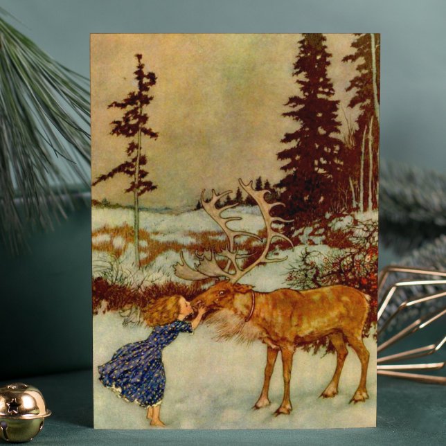 Girl and Reindeer Reklamblad (Skapare uppladdad)