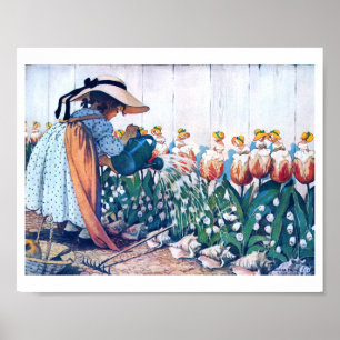 Girl and Tulip, Jessie Willcox Smith Poster
