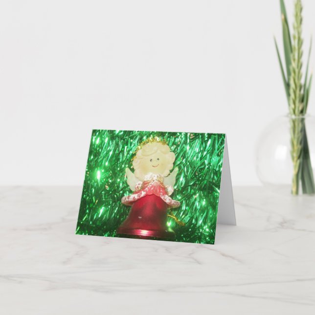Girl Angel  Photo Folded Note Card Anteckningskort (Framsida)