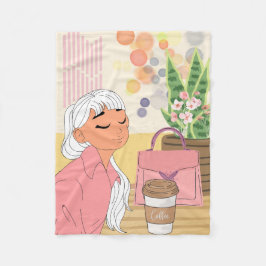GIRL ANIME, I KAFFE STÄLLE FLEECEFILT