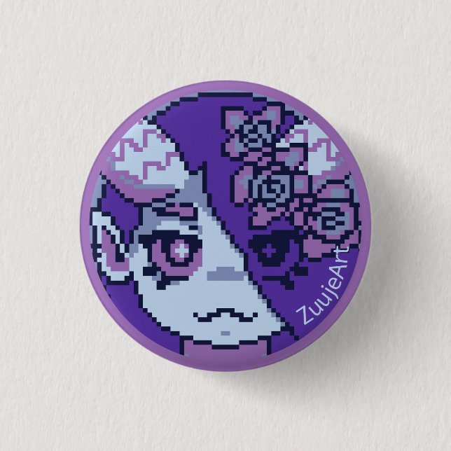 Girl, anime, pixelart knapp (Framsida)