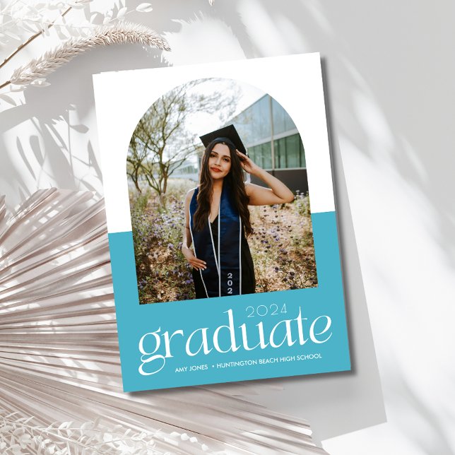 Girl Arch Photo High School Studenten Meddelande (Girl Arch Photo High School Graduation Announcement)