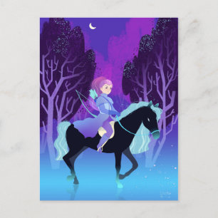 Girl Archer Riding a Horse Vykort