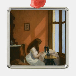 Girl at a Sewing Maskin (av Edward Hopper) Julgransprydnad Metall
