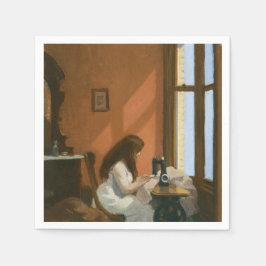 Girl at a Sewing Maskin (av Edward Hopper) Pappersservett