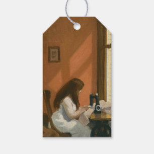 Girl at a Sewing Maskin (av Edward Hopper) Presentetikett