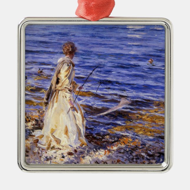 Girl (av John Singer Sargent) Julgransprydnad Metall (Framsidan)