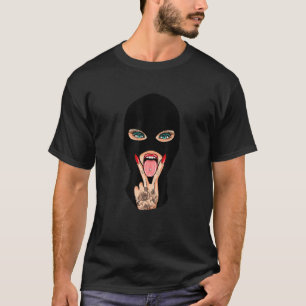 Girl Baby Baklava Mask Women Hip hop Gangster Rap T Shirt
