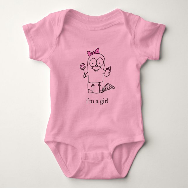 Girl Baby Beaver Tröja (Framsida)