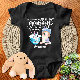 Girl Baby Bodykostdräkt Lycklig 1:a Mors dag T Shirt