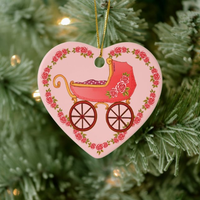 Girl Baby Buggy Heart ornament (Träd)