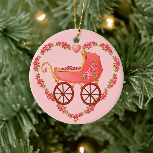 Girl Baby Heart Buggy ornament (Träd)
