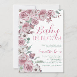 Girl Baby in Bloom Baby Shower Inbjudningar
