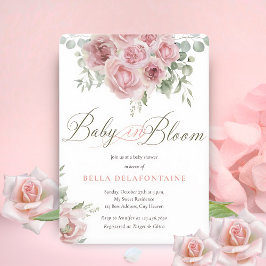 Girl Baby in Bloom Baby Shower Inbjudningar