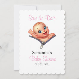 Girl Baby Peeking out Baby Shower Theme
