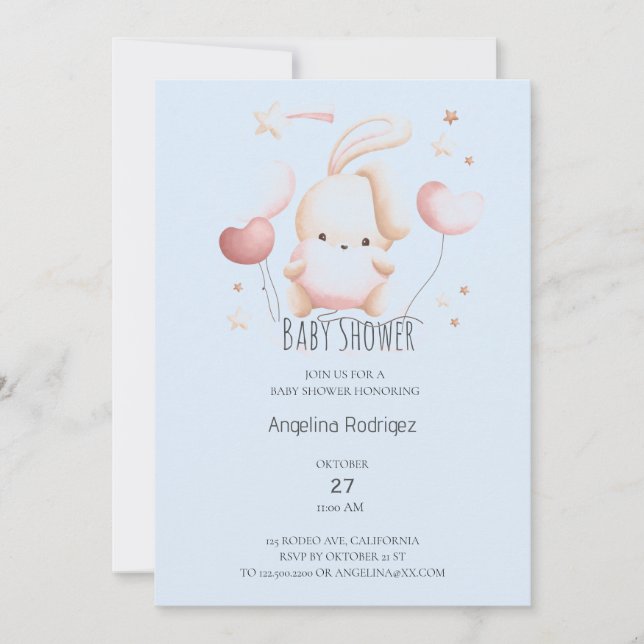 Girl Baby Shower Einladung Inbjudningar (Framsida)