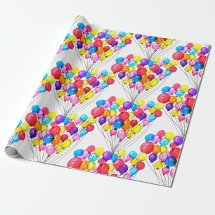 GIRL BABY SHOWER Rainbow BALLOON Vattenfärg Presentpapper