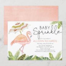 Girl baby sprinkle flamingo rosa guld dusch