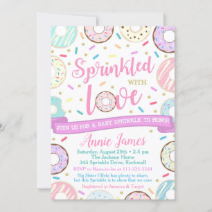 Girl Baby Sprinkle-inbjudan Donut Baby Sprinkle Inbjudningar