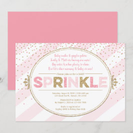 Girl baby sprinkle-inbjudan rosa guld inbjudan