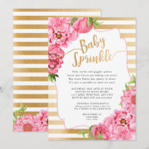 Girl Baby Sprinkle | rosa guld peonies
