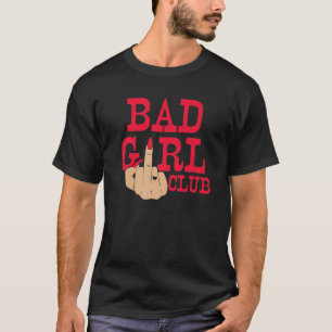 Girl Bad Klubb Funny Mitten Finger Heart Tattoo Wo T Shirt