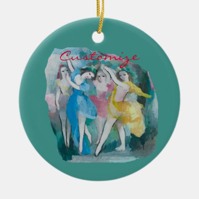 Girl Ballerina Dancers Thunder_Cove Julgransprydnad Keramik (Framsidan)