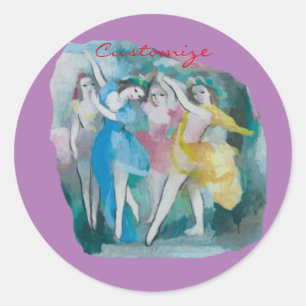 Girl Ballerina Dancers Thunder_Cove Runt Klistermärke