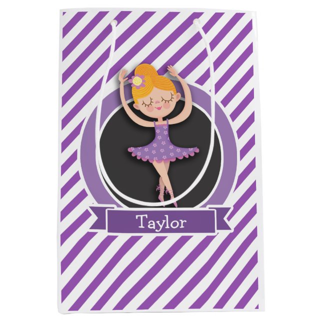 Girl Ballet Dancer; Ballerina; Lila & White (Framsidan)