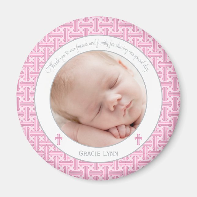 Girl Baptism/Christening Favor - Photo Magnet (Framsidan)