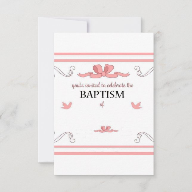 Girl Baptism Inbjudningar (Framsida)