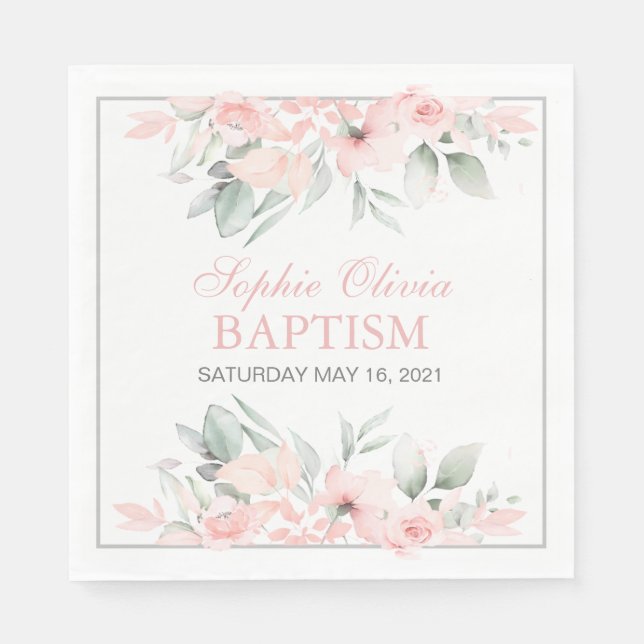 Girl Baptism Personlig Party Napkin Pappersservett (Framsidan)