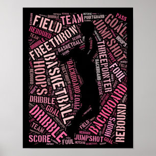 Girl Basketball Player Ord Art Poster