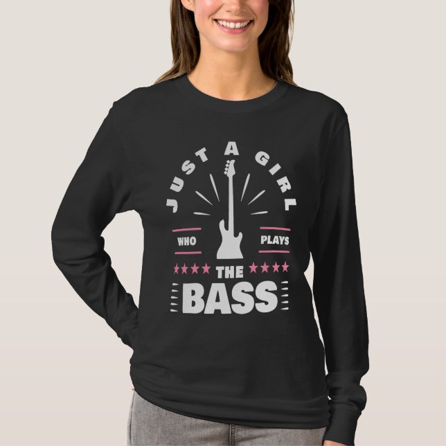 Girl Bass Player Women Bassist Daughter Electric B T Shirt (Framsida)