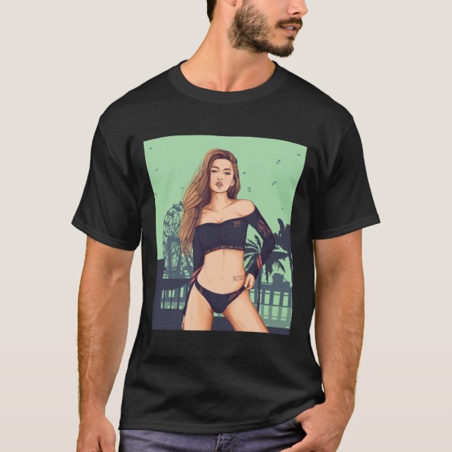 Girl Beach GTA V vibe T Shirt (Framsida)