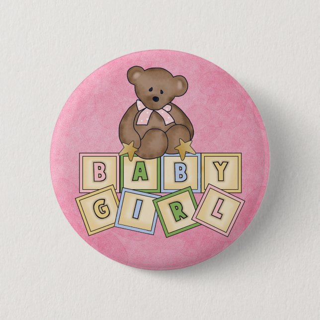 Girl Bear Baby Blocks Knapp (Framsida)