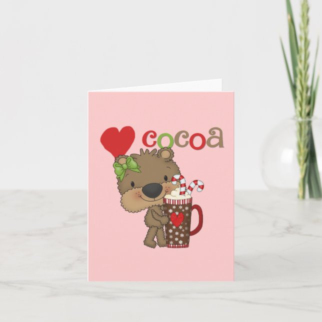 Girl Bear Cocoa Kärlek Helgkort (Framsida)