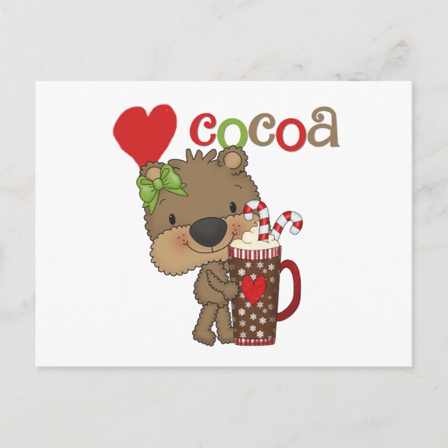 Girl Bear Cocoa Kärlek Vykort (Framsida)