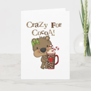Girl Bear Crazy for Cocoa Helgkort