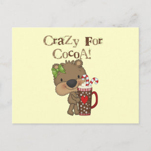 Girl Bear Crazy for Cocoa Vykort