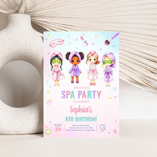 Girl Beauty Spa Party Födelsedagsfest Inbjudningar