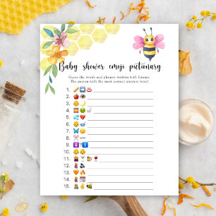 Girl Bee - Baby dusch emoji pictionary-spel