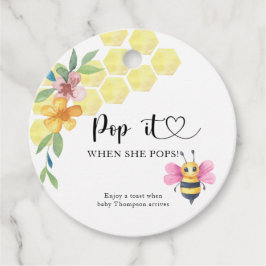 Girl Bee Pop det när hon poppar Gåvor Etiketter