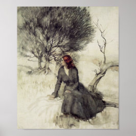 Girl Beside a Stream Poster